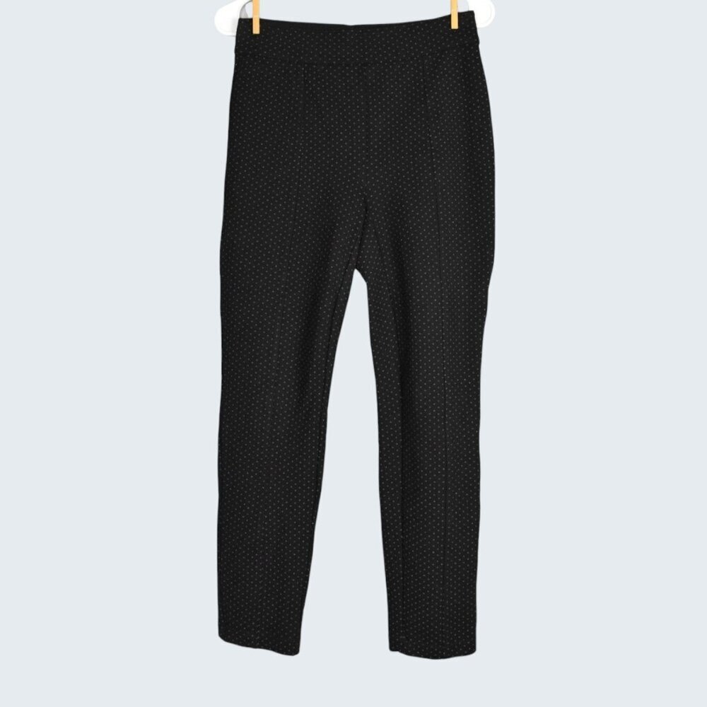 MAGASCHONI BLACK STRETCH DOTTED STRAIGHT LEG PANTS